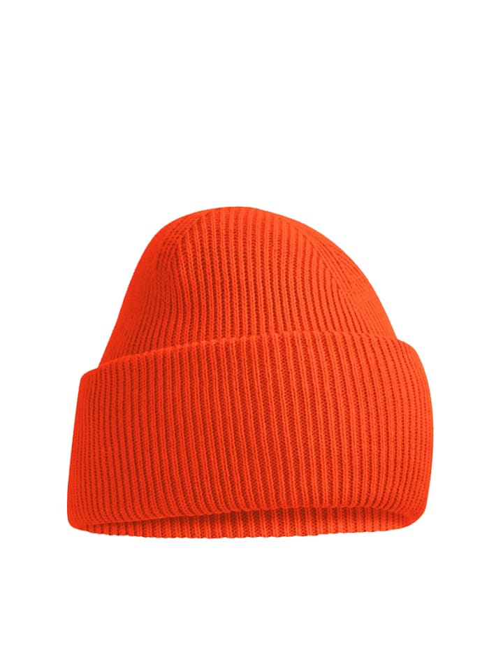 Beanie aus Polyester Unisex für Herbst und Winter in Orange