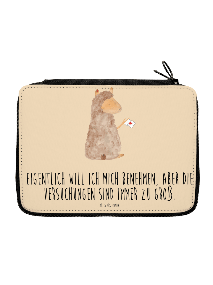 Mäppchen Alpaka Fahne mit Spruch in Kaktus Grün