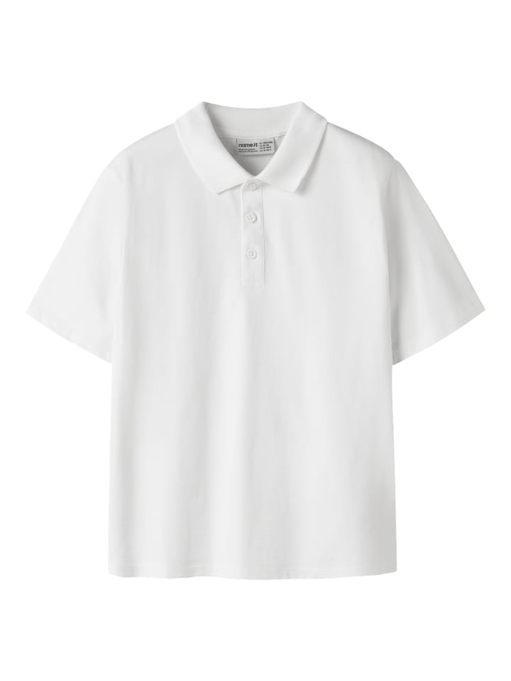 Nkmkally Poloshirt kurzarm Bio-Baumwolle in bright white