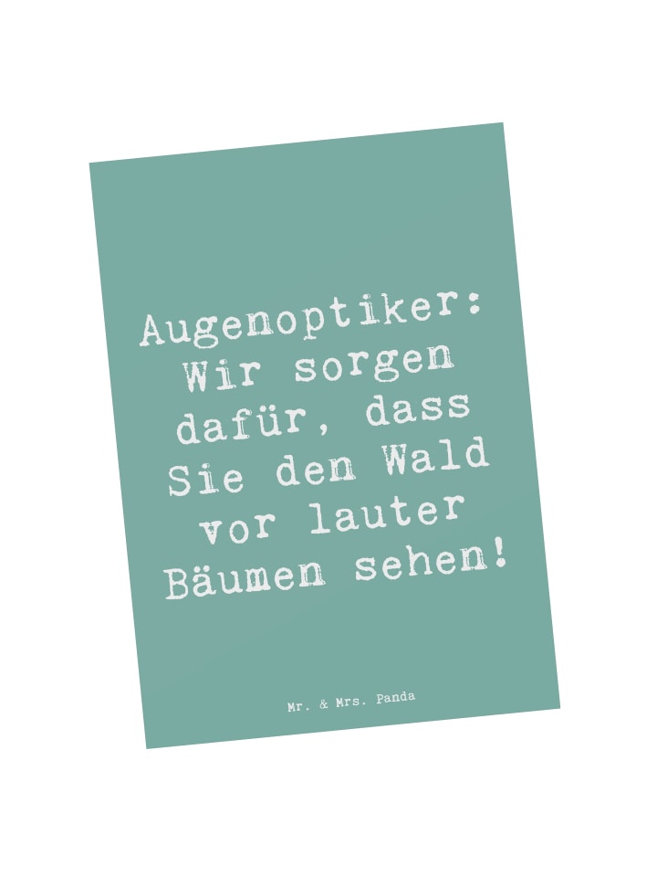 Postkarte Spruch Augenoptiker Klarblick mit Spruch in Meeresbrise