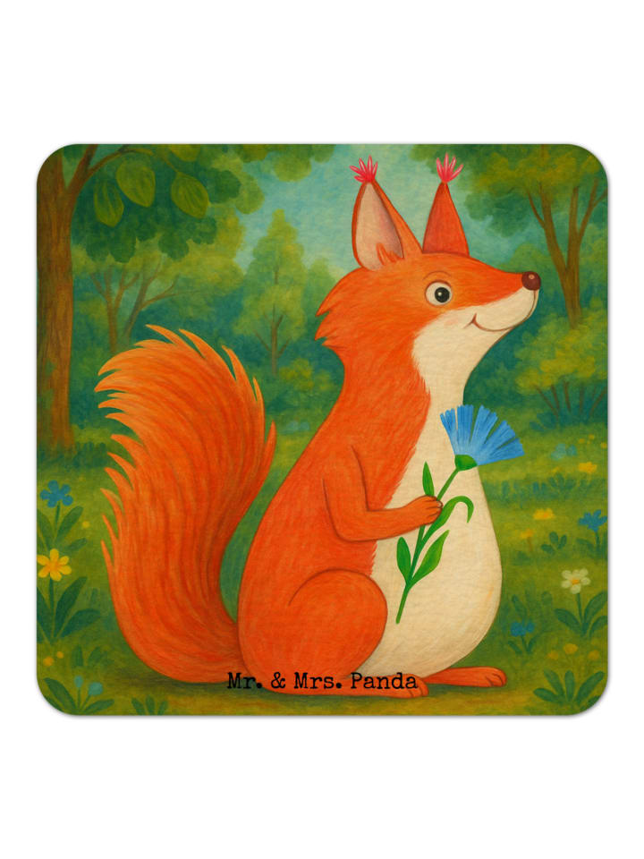 Tischuntersetzer Eichhörnchen Blume Design ohne... in Weiß