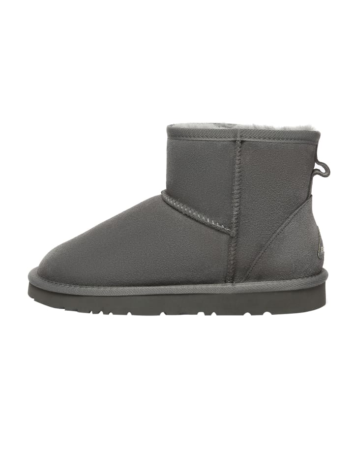 Leder Kurzstiefel - Ostrich in Grau