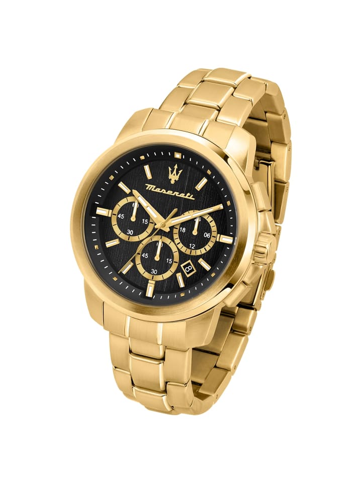Chronograph-Armbanduhr Maserati Successo in gold groß (ca. 52x44mm)