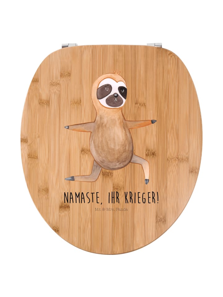 Klobrille Faultier Yoga mit Spruch in Braun