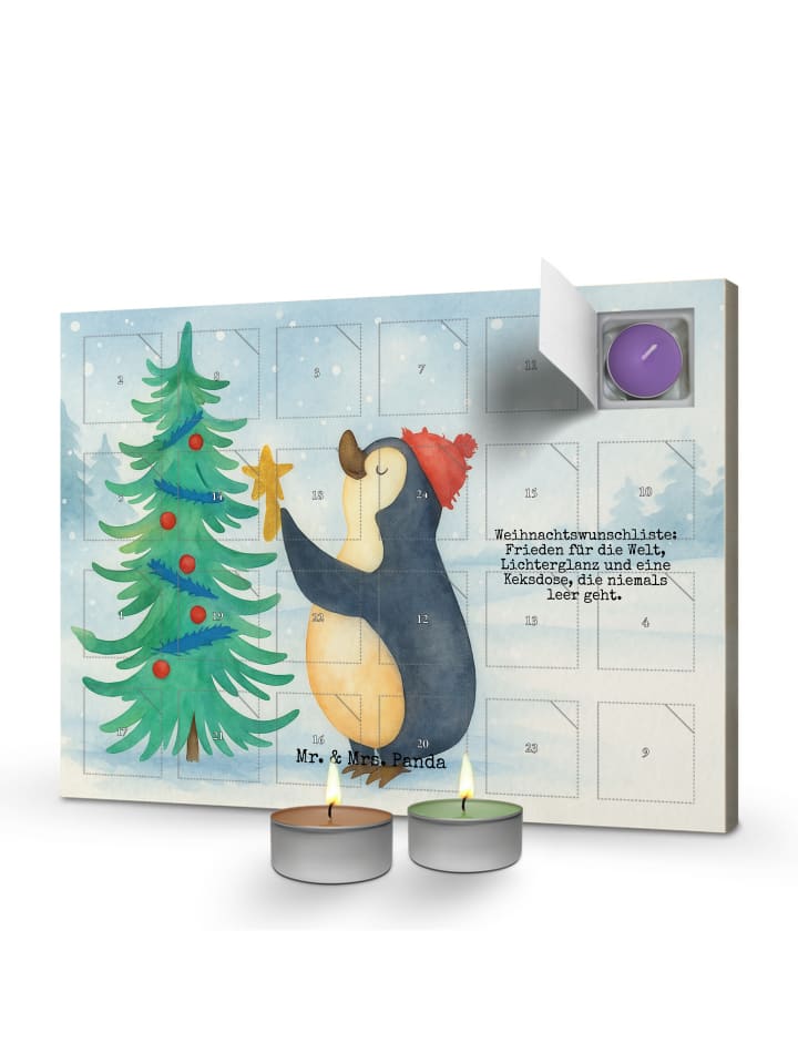 Adventskalender Pinguin Weihnachtsbaum Design m... in Weiß