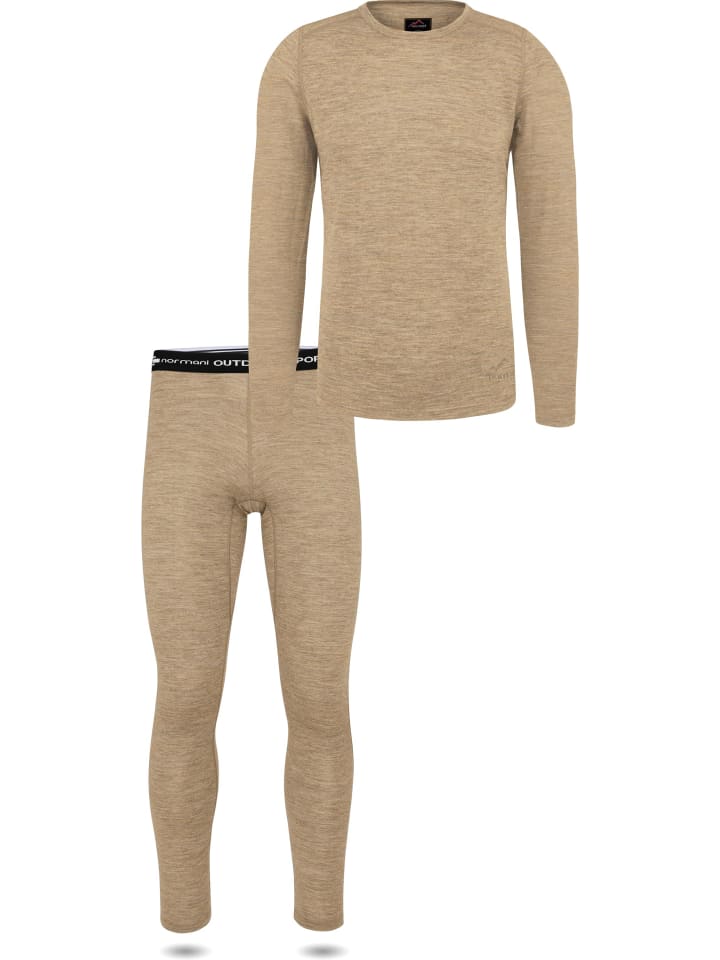 Herren Merino Unterwäsche-Set Melbourne/Sydney in Beige