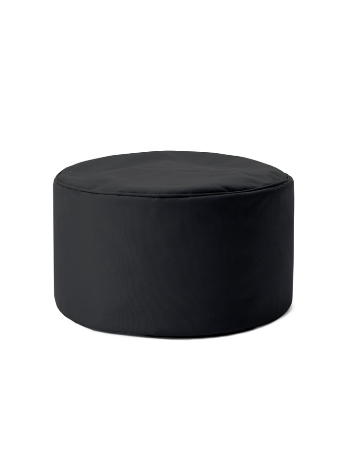 Sitzsack-Hocker Pouf rund 50l schwarz Schwarz