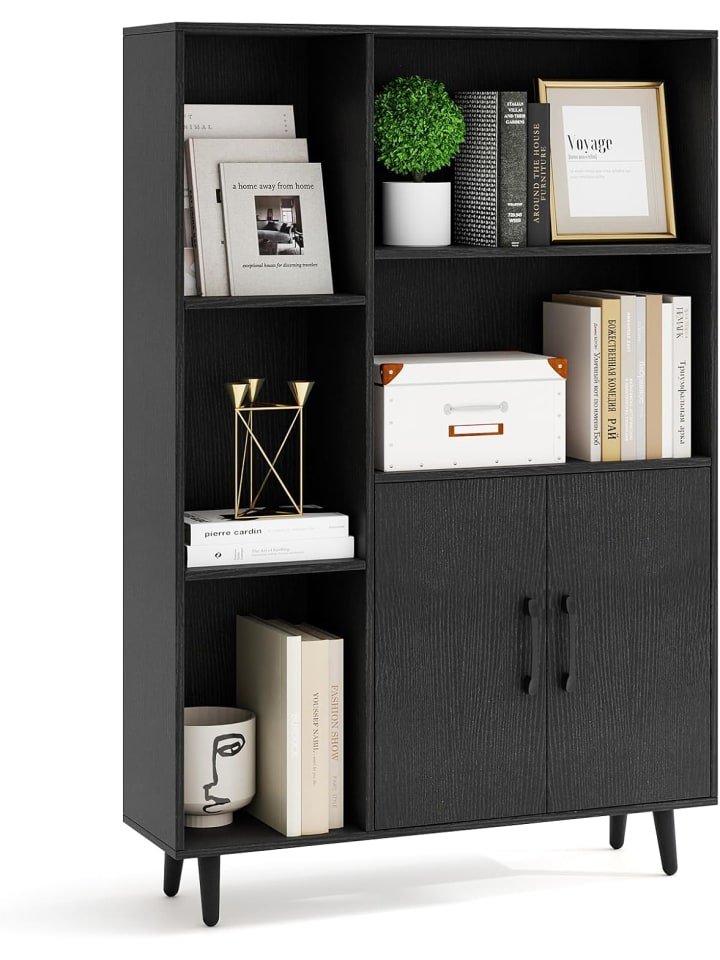 Bücherschrank 80 x 23,5 x 119 cm in Schwarz