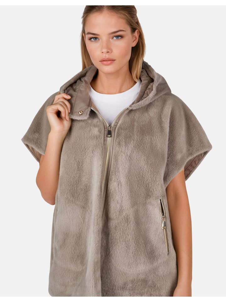 Poncho-Weste in grau