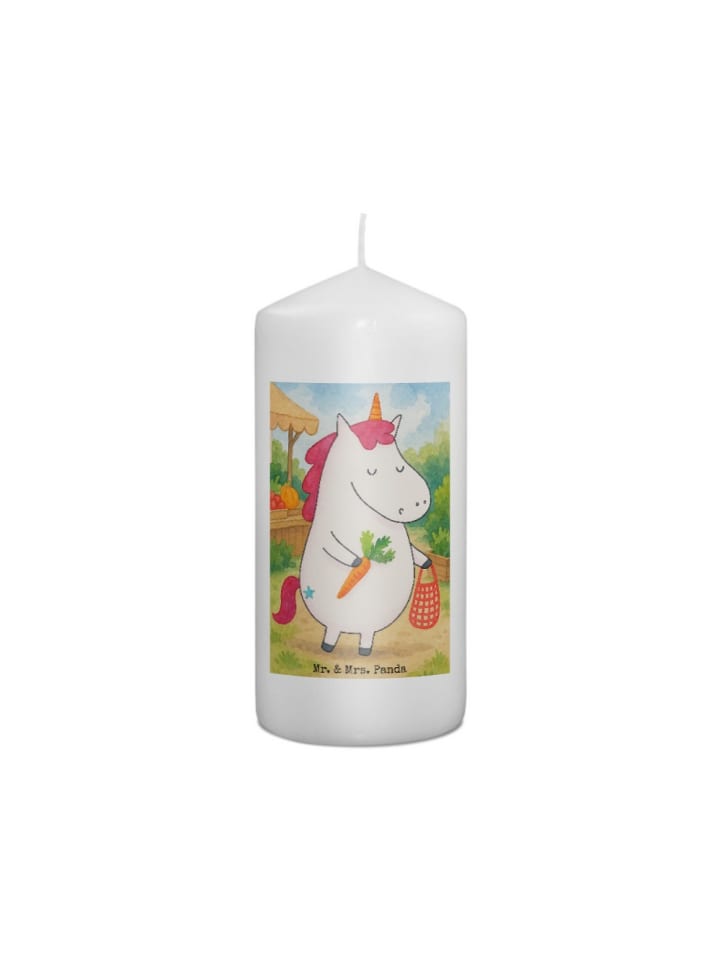 Kerze Einhorn Vegan Design ohne Spruch in Weiß