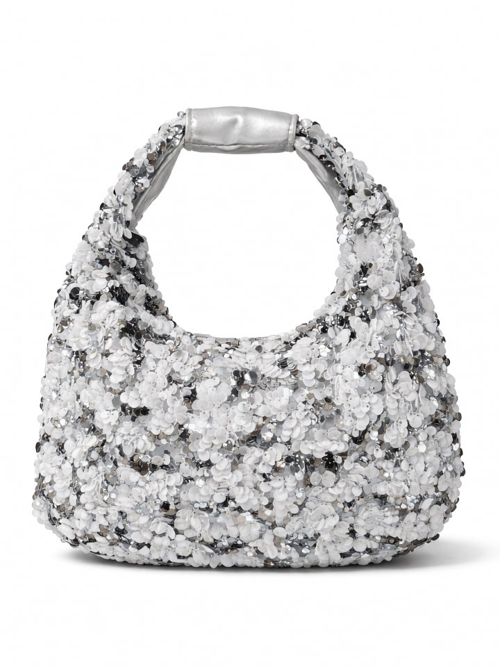 Schultertasche " Pailetten " in silber