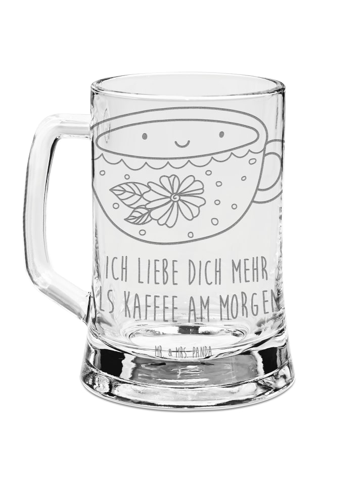 Bierkrug Kaffee Tasse mit Spruch in Transparent