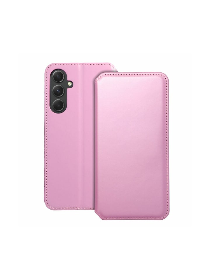 Dual Pocket Holster Buch Tasche kompatibel mit Samsung Galaxy S24 Pink in Pink