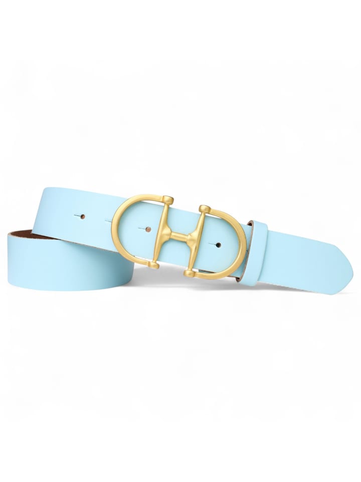 Damengürtel goldene Schnalle in Aqua