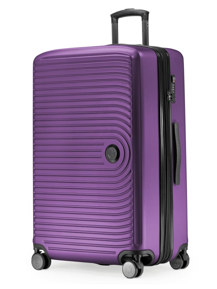 Mitte - Großer Reisekoffer Trolley 77cm XXL Erweiterung TSA 130L in Aubergine