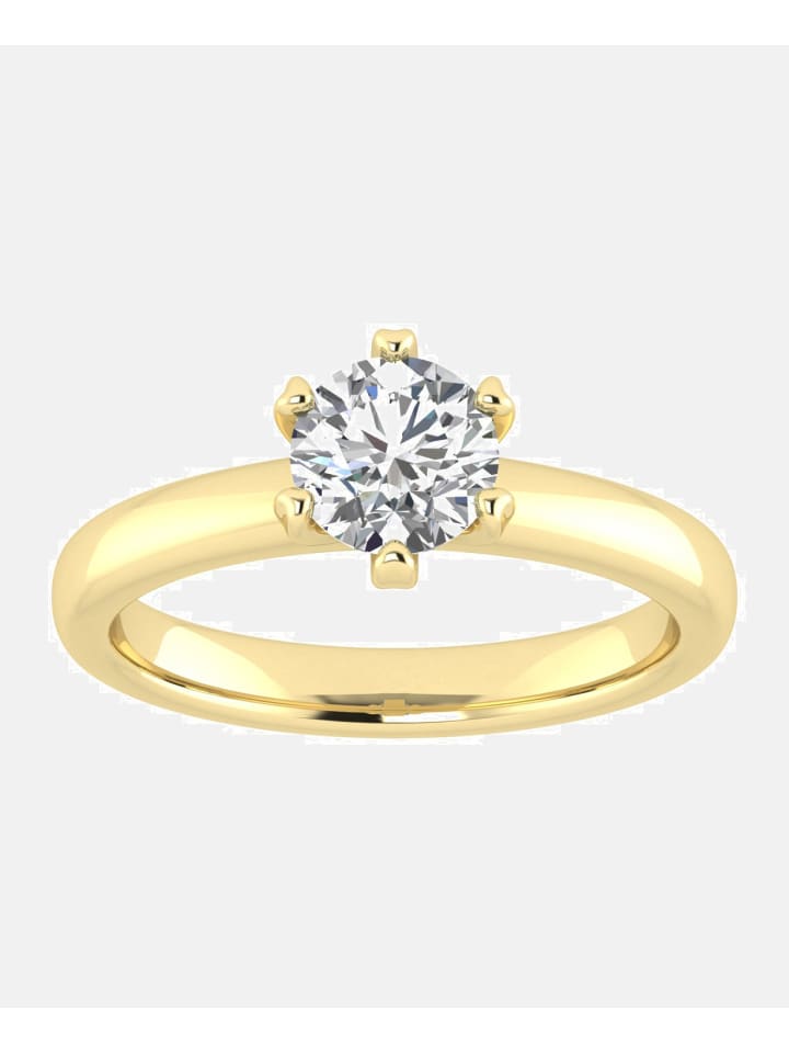 Ring aus 375 Gelbgold mit Lab Grown Diamant