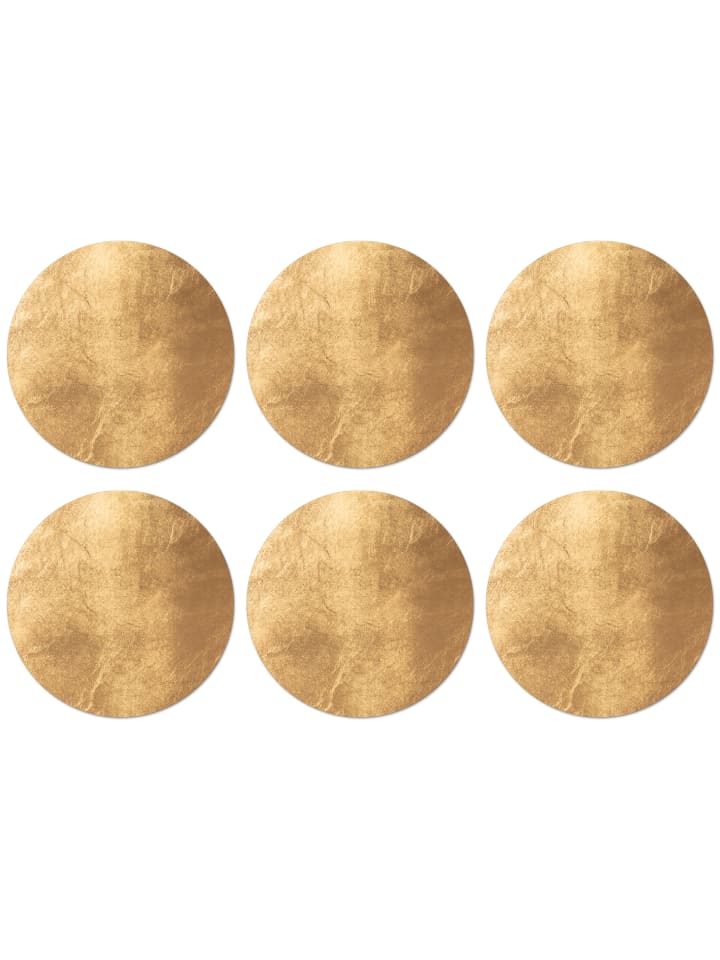 Glasuntersetzer 6er-Set Blatt-Textur