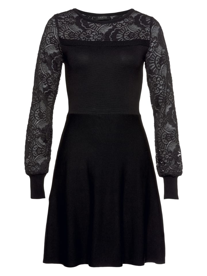 Strickkleid in schwarz