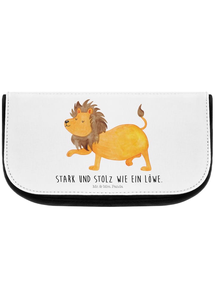 Make-up-Organizer Sternzeichen Löwe mit Spruch in Weiß