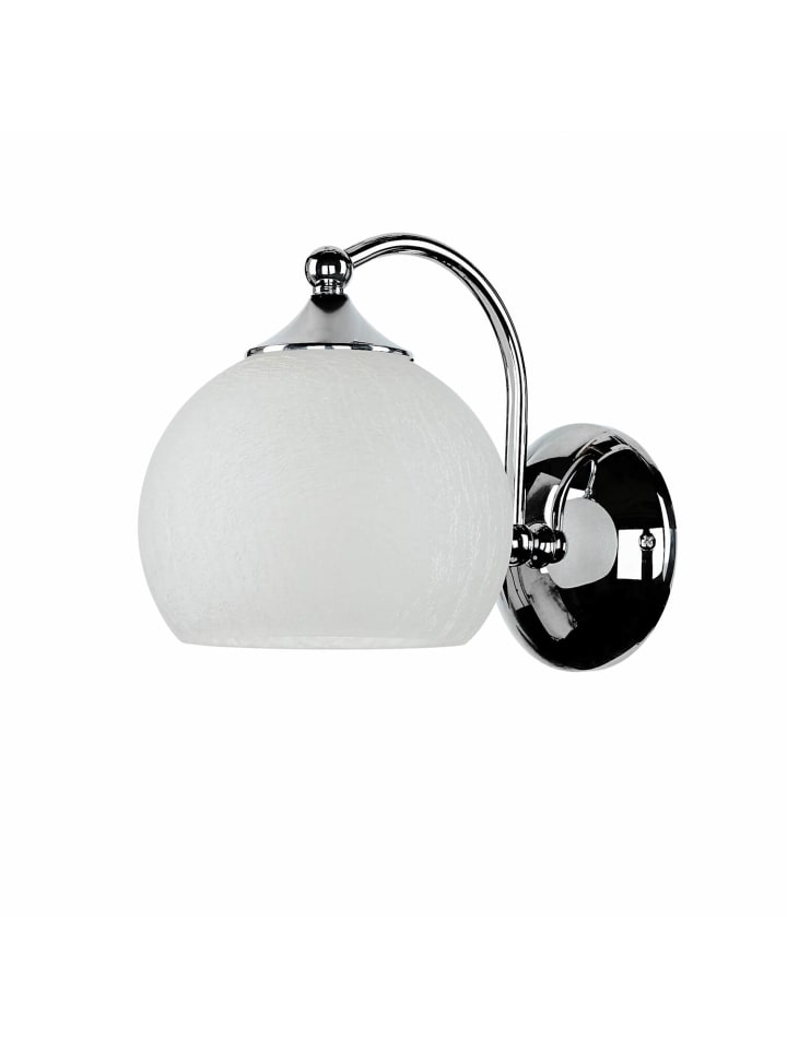 Wandlampe (B)15 x (H)18 cm in Chrom Weiß