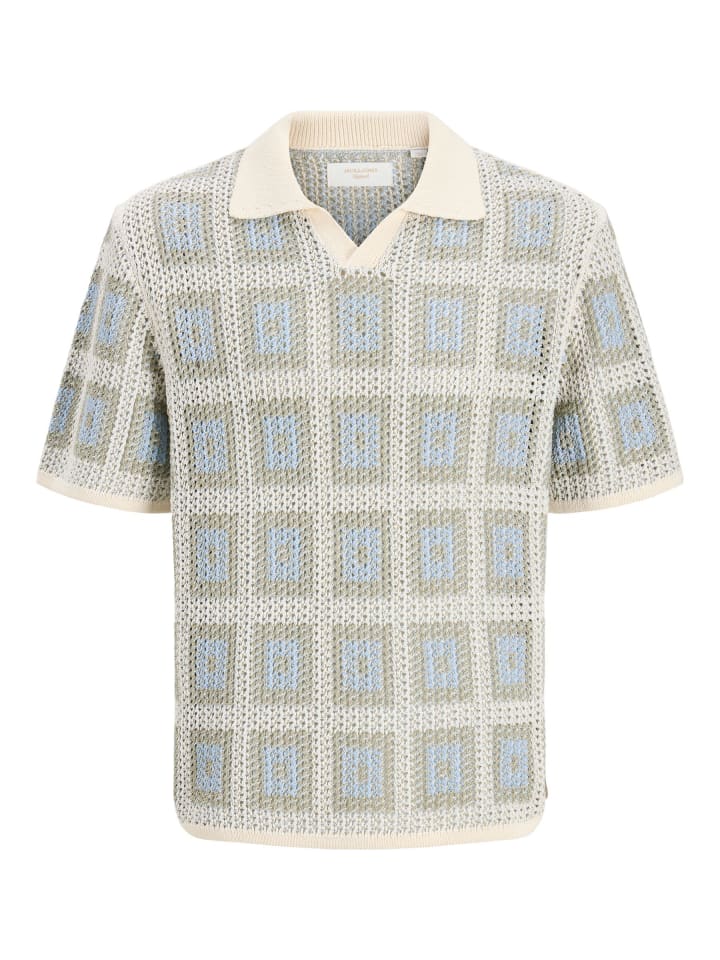 Gestricktes Polo in Sea Salt