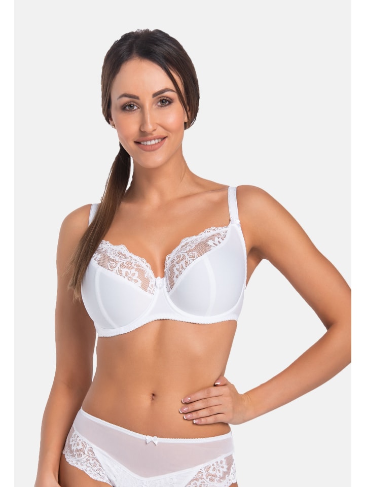 Ungepolsterter Soft Bügel-BH mit floraler Spitze Exclusive in weiß