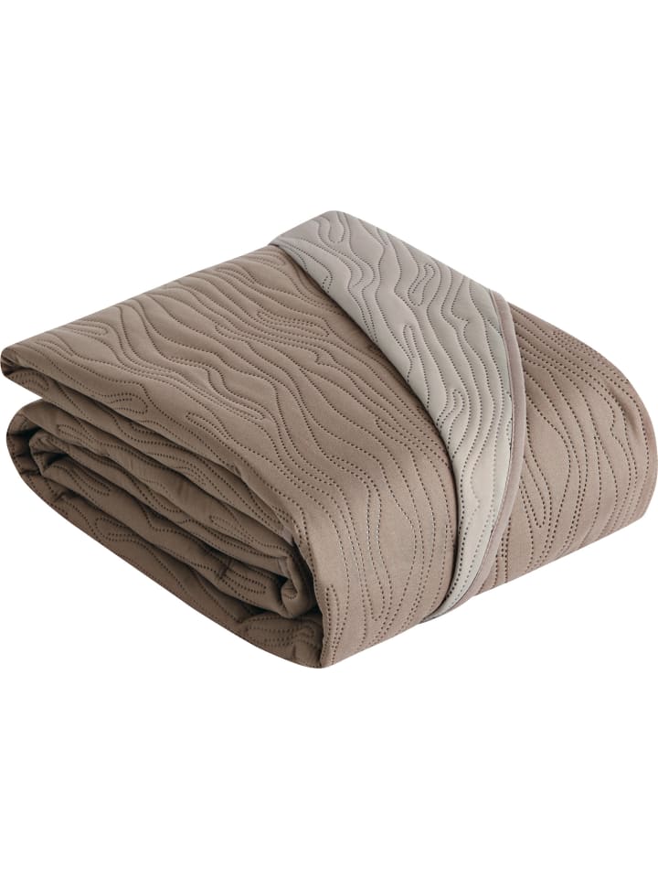 Tagesdecke in taupe/sand