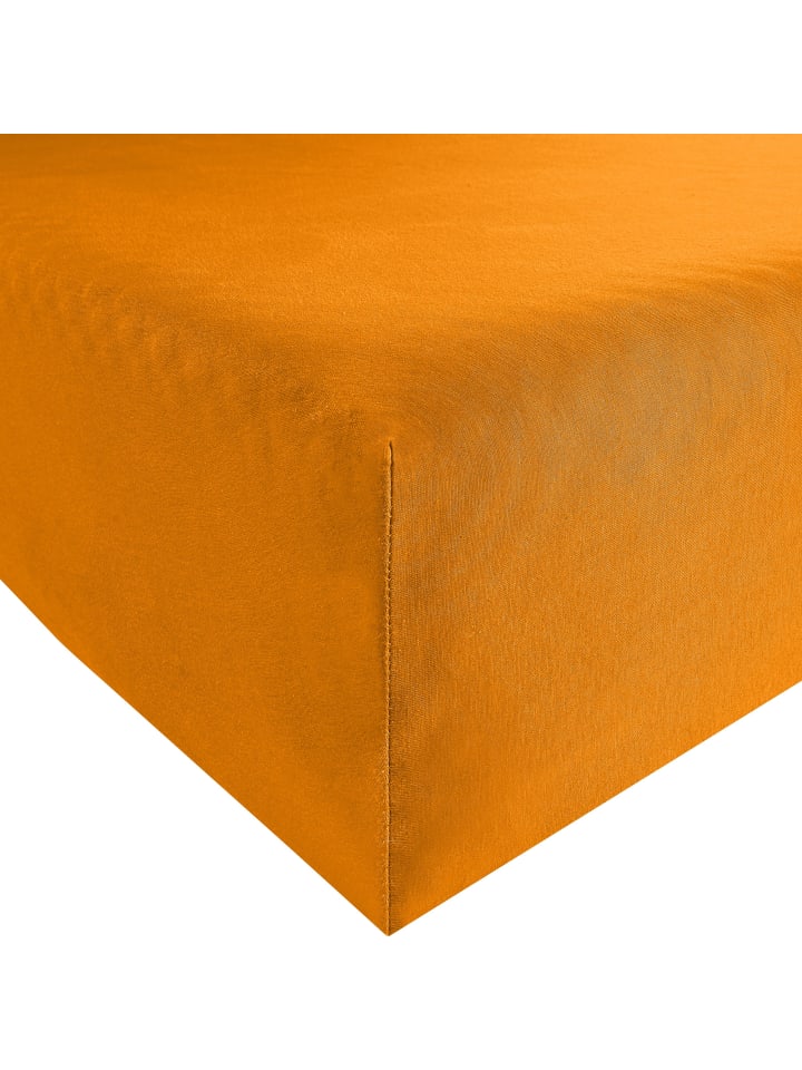 Single-Jersey Spannbettlaken Denver in orange
