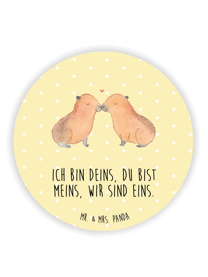 Magnet Capybara Liebe mit Spruch in Gelb Pastell