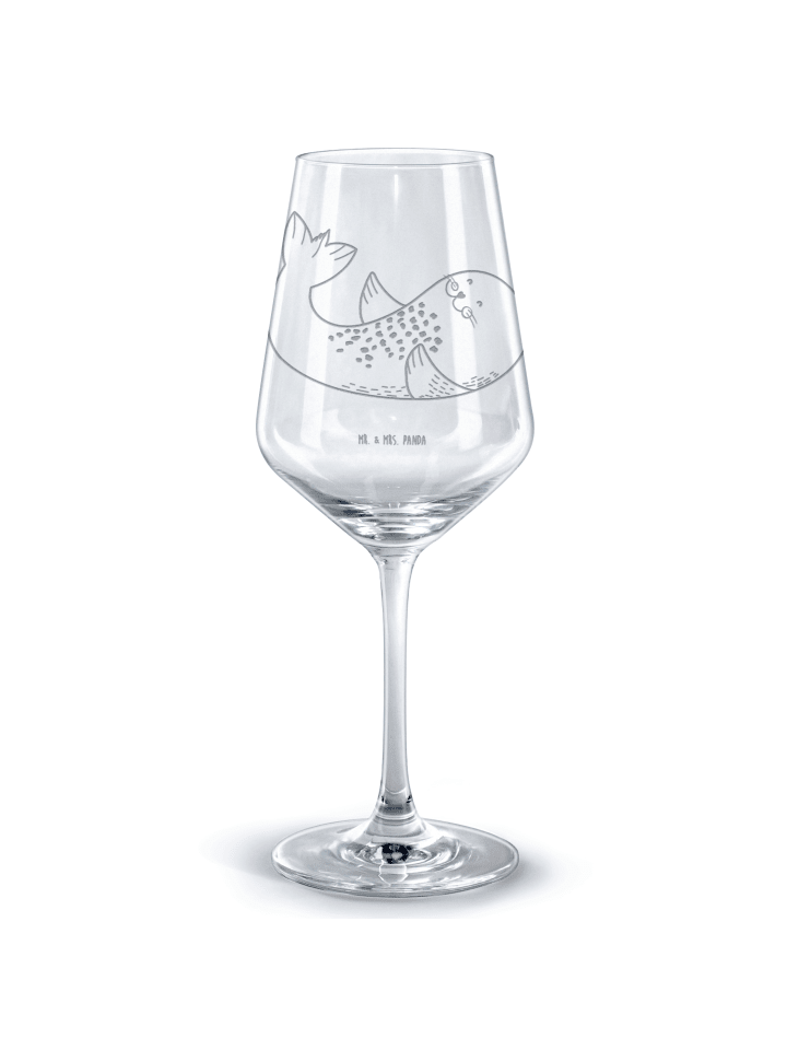 Glas für Rotwein Robbe Liegen ohne Spruch in Transparent