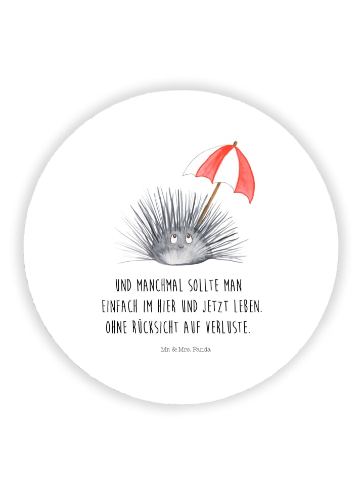 Magnet Seeigel mit Spruch in Weiß