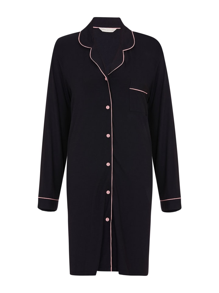 Bonnie Revere Jersey Nightshirt Nachtwäsche in schwarz