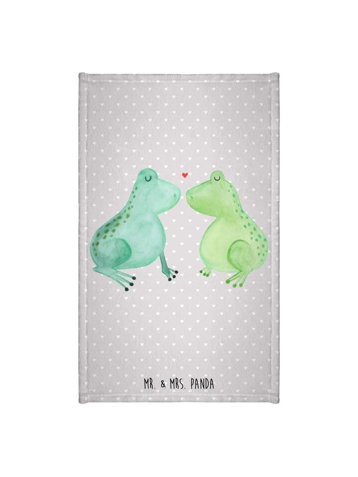 Handtuch Frosch Liebe ohne Spruch in Grau Pastell