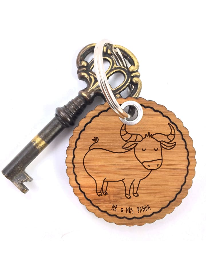 Schlüsselanhänger Sternzeichen Stier ohne Spruch in Braun