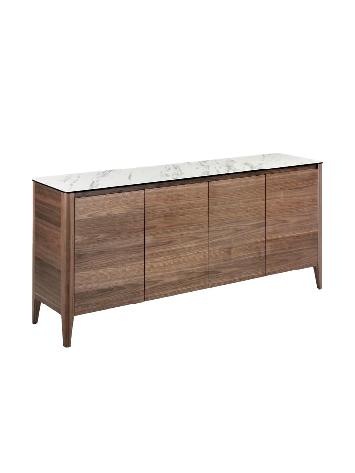 Anrichte 3080 in Weiß / Walnuss – (B)179 x (H)80 x (T)45 cm