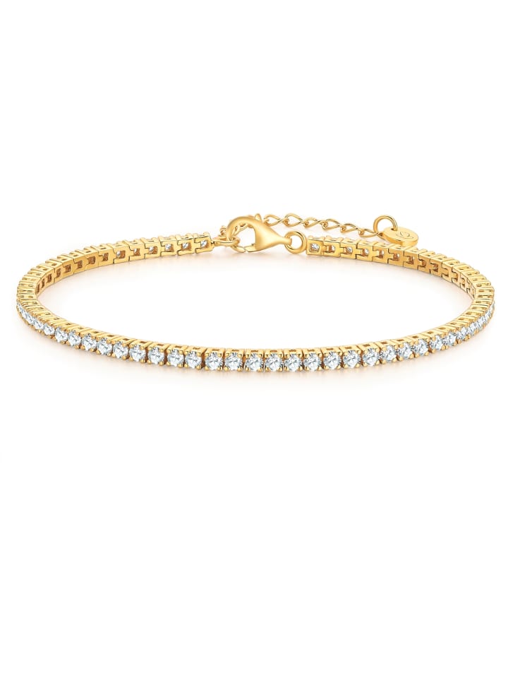 Armband aus Sterling Silber mit Zirkonia in gelbgold