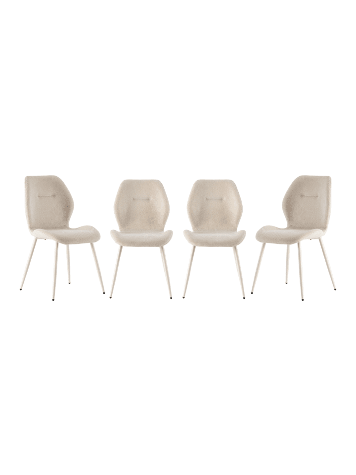 4er-Set Stühle ASHLEY - in Creme - (W) 49 x (H)47,5 x (L)58 cm