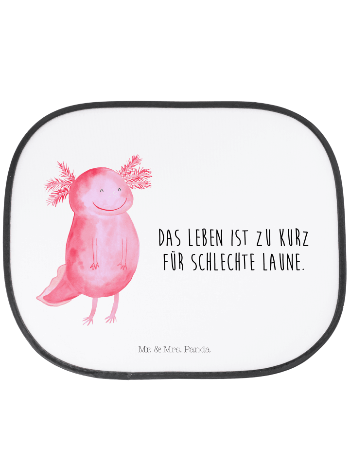 Auto Sonnenblende Axolotl Glücklich mit Spruch in Weiß