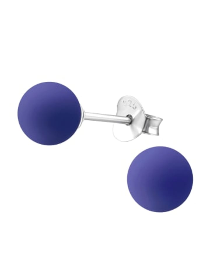 Ohrstecker PERLE classic 6 mm I violet in 925 Sterling Silber, 2-tlg.