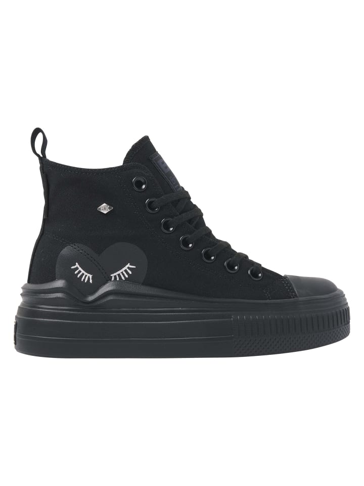 Sneaker Kaya flow mid in schwarz/schwarzes herz/schwarz