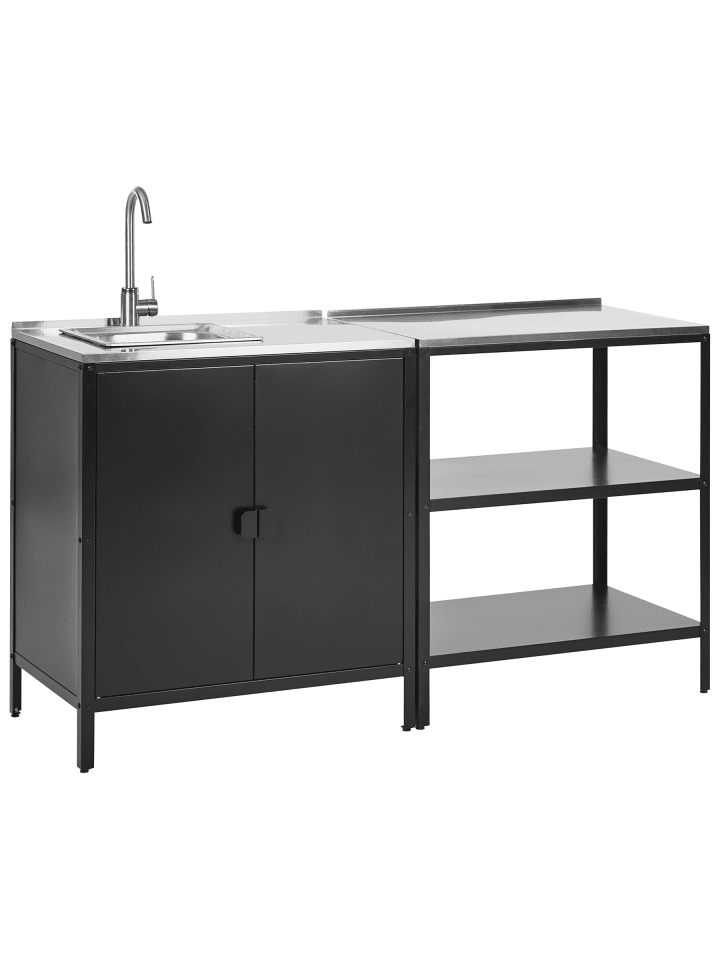 4er-Set Gartenküche VILAMA in Schwarz/Silber