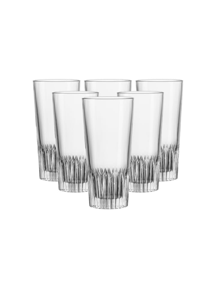 6er Set Longdrinkgläser Bergamo in Transparent 350 ml