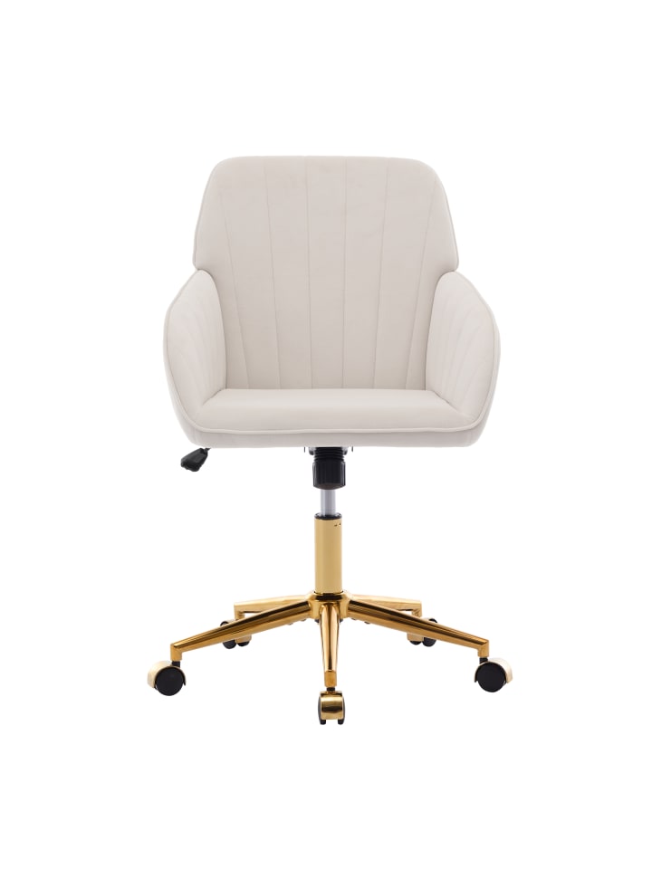 Buerostuehle in Weiß ergonomisch höhenverstellbar mit Rückenlehne