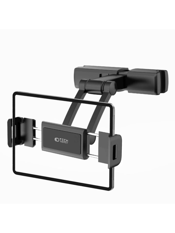 Universelle Autohalterung Teleskop-Kopfstütze Telefon/Tablet in in Schwarz
