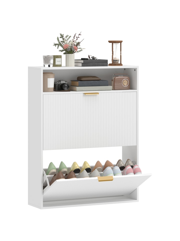 Schuhschrank in Weiß 80L x 24B x 102,5H cm