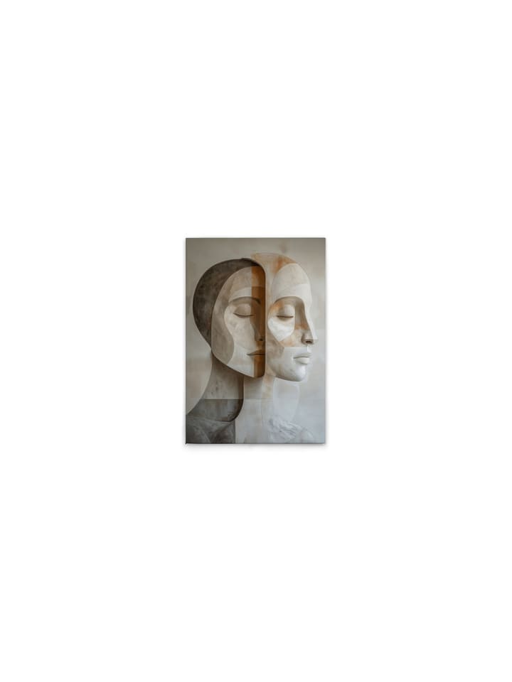 Leinwandbild Canvas Cubistic Couple Beige