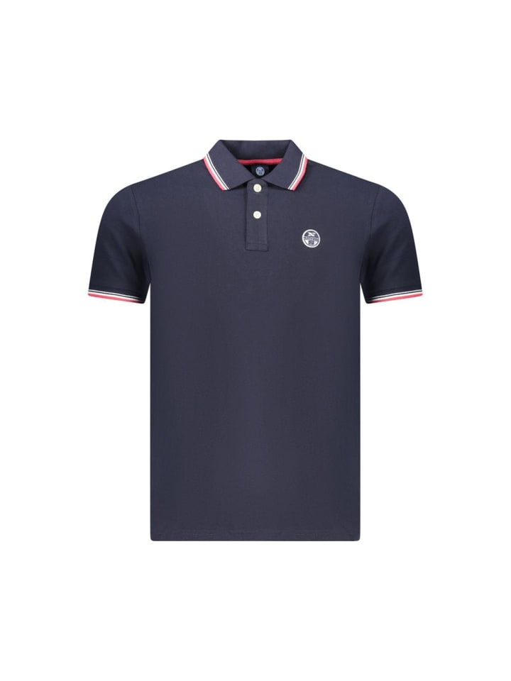Blau Baumwolle Herren Polo Hemd