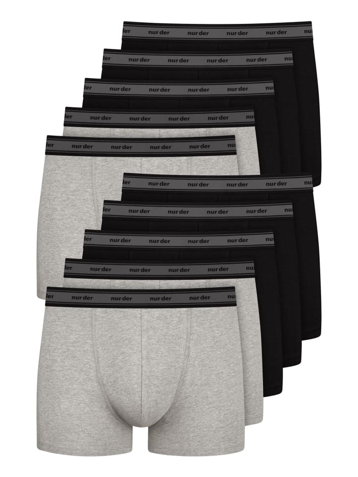 Boxer Organic Cotton Retroshorts in schwarz / graumelange