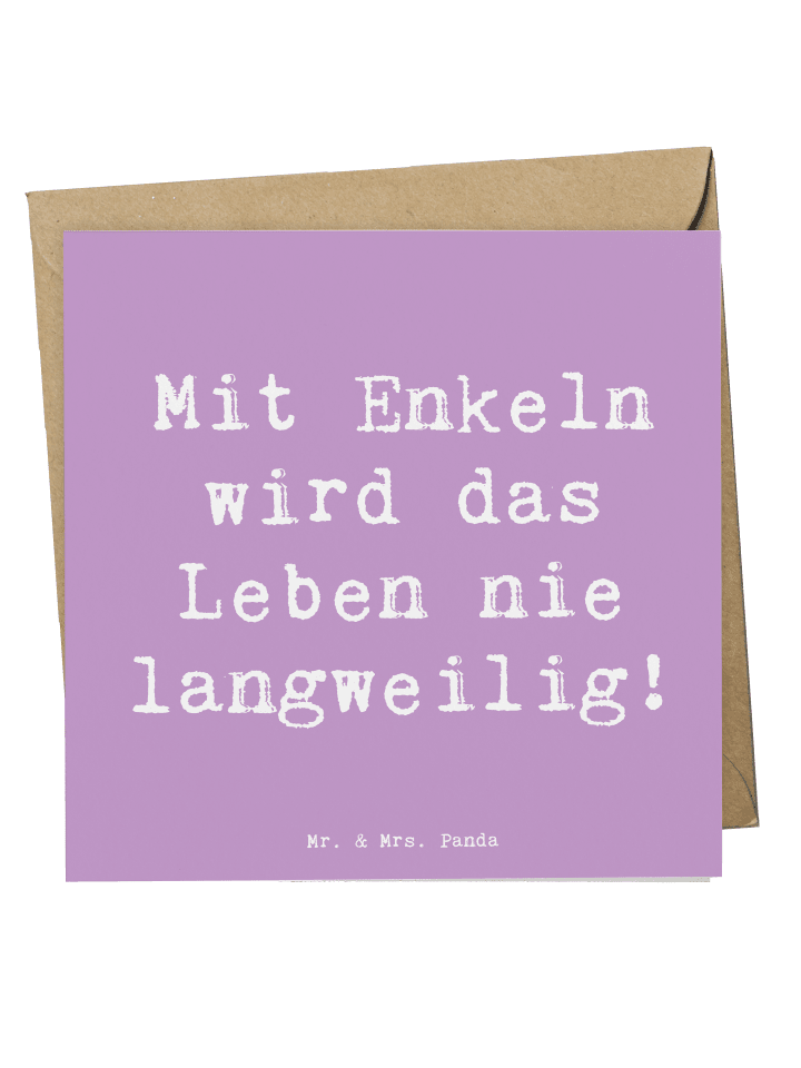 Deluxe Karte Spruch Enkelkinder Abenteuer mit S... in Lavendeltraum