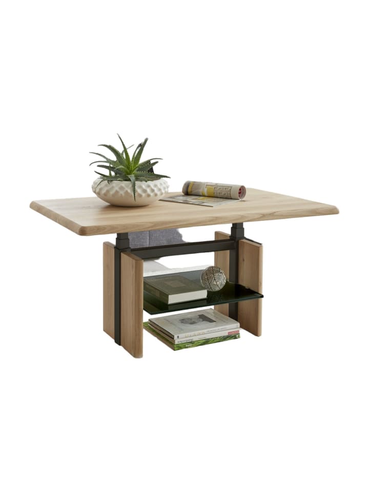 COUCHTISCH eckig Cathi 110x65x50 Wohnzimmertisch Massivholz Wildeiche geölt